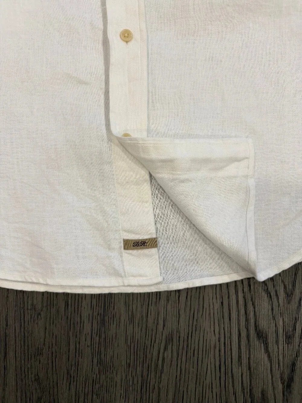 Banana Republic Heritage Collection Men's Linen Shirt Grant Slim Fit M White